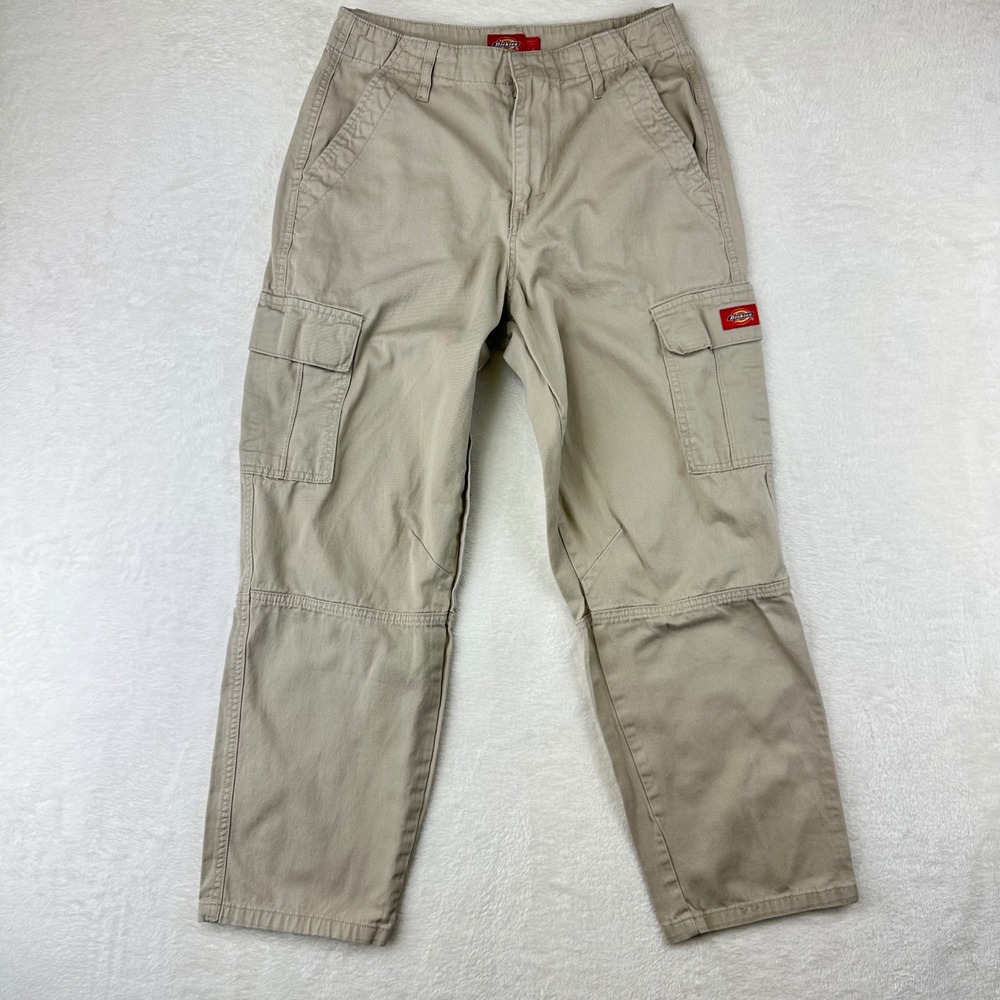 Dickies Cargo Pants Womens Regular 3/26 Khaki Tan Utility 100% Cotton Streetwear